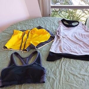 Champion running, exercise set Size Small includes bra, top & shorts